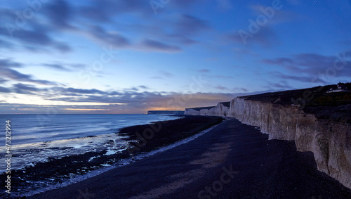 Seven Sisters  Eastbourne  England  moody and atmospheric weather  December 2021