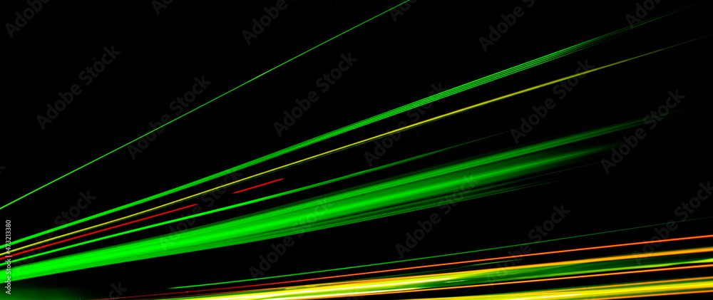 lines of lights. lights of cars with night. long exposure