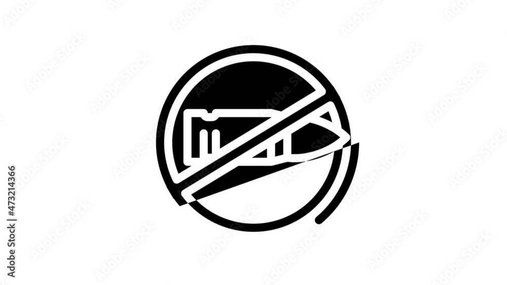 hunting ban animated line icon hunting ban sign. isolated on white background hunting ban animated line icon hunting ban sign. isolated on white background