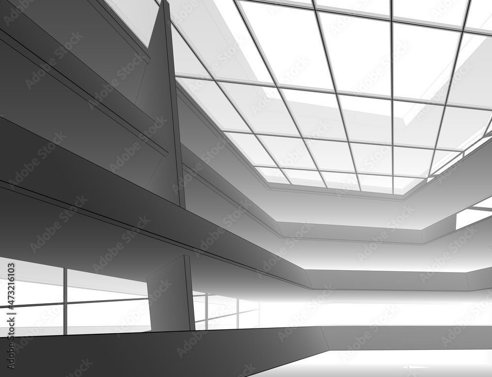 Fototapeta premium abstract architecture design 3d illustration