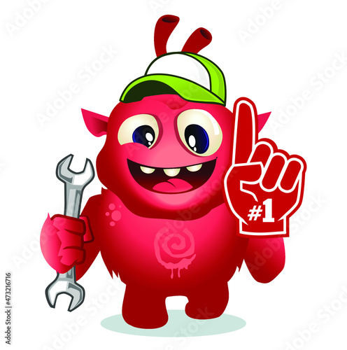 alien mascot cartoon in vector