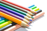 Colored pencils used in arts or at school