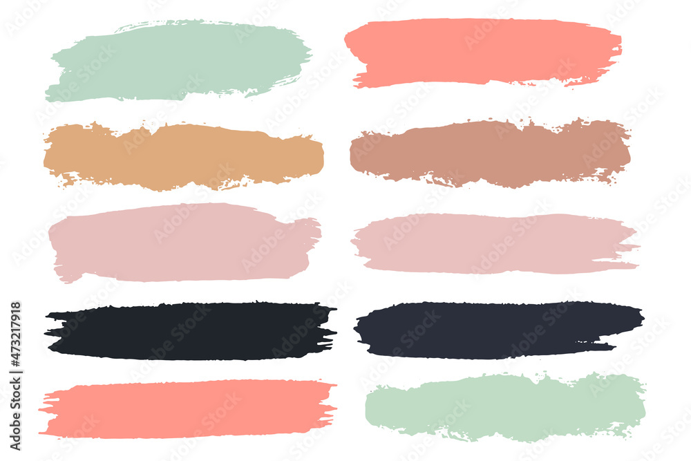 Set of vector brush strokes Set of vector brush strokes