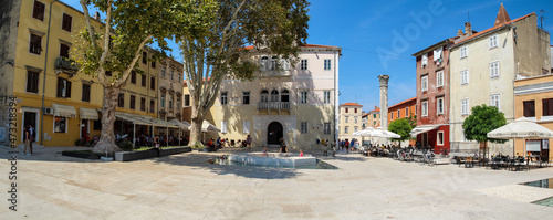 Panorama of Petar Zoranic square in downtown Zadar photo