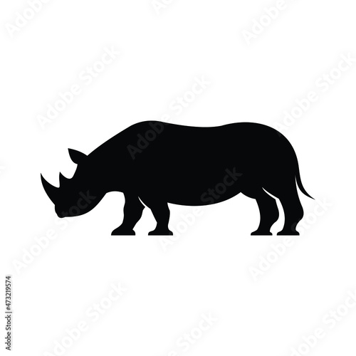 rhino silhouette isolated on white © joko