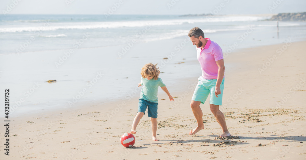 dad and child having fun outdoors. childhood and parenting. family holidays.