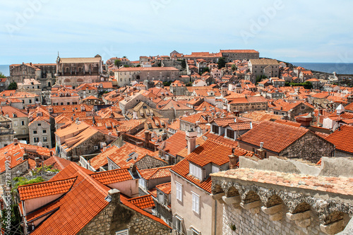 Scenic vief from the roofs of downtown Dubrovnik