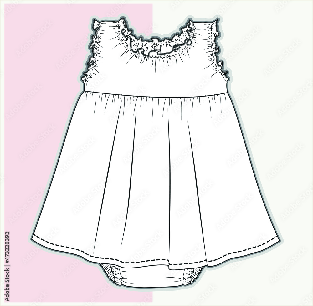 Dress Clothes Baby Girls Sketch Clothing Stock Vector Royalty Free  1361612204  Shutterstock
