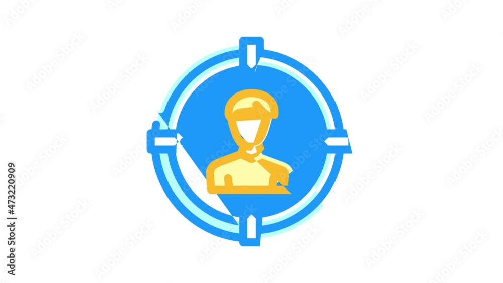 headhunting employee animated color icon headhunting employee sign. isolated on white background headhunting employee animated color icon headhunting employee sign. isolated on white background