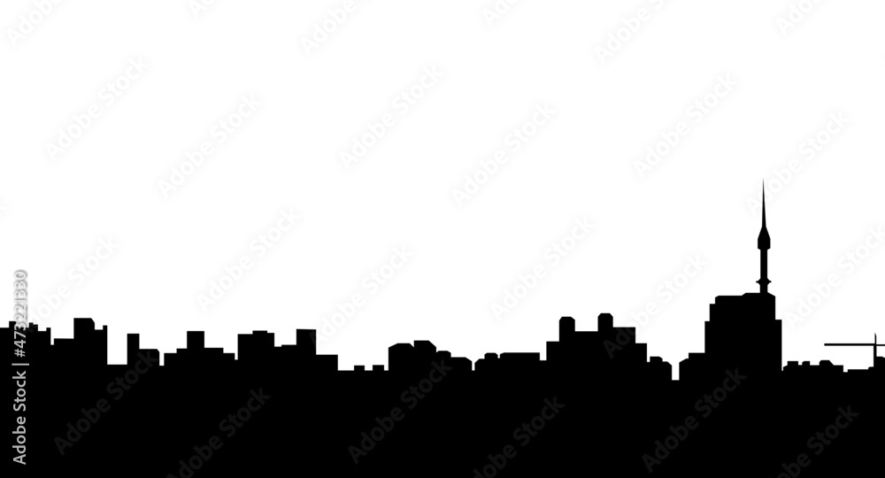 Seoul City Skyline Silhouette Illustration