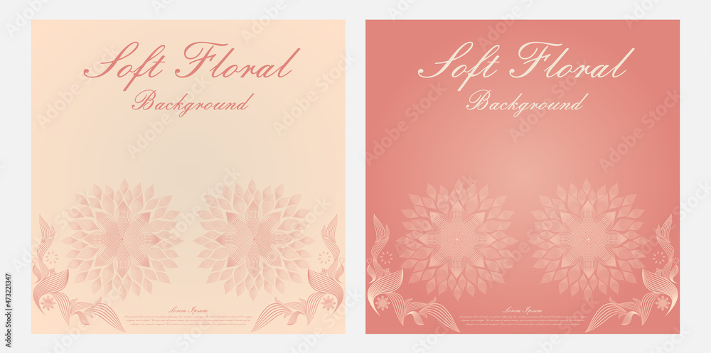 soft color line floral ornament shape social media post