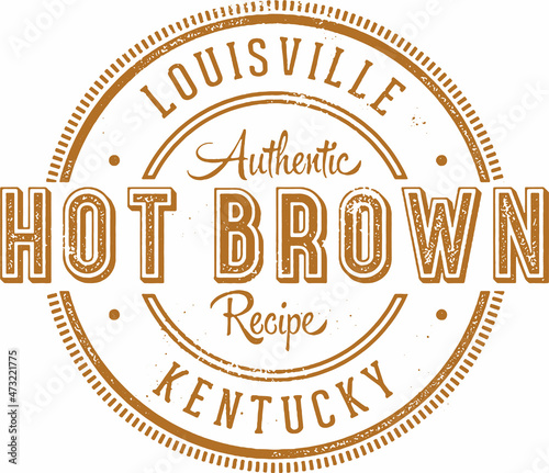 Slika na platnu Authentic Louisville Hot Brown Sandwich Menu Design