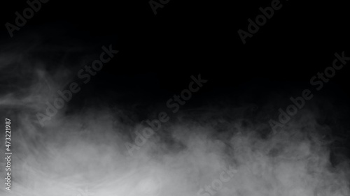 White smoke or fog isolated on black background. photo