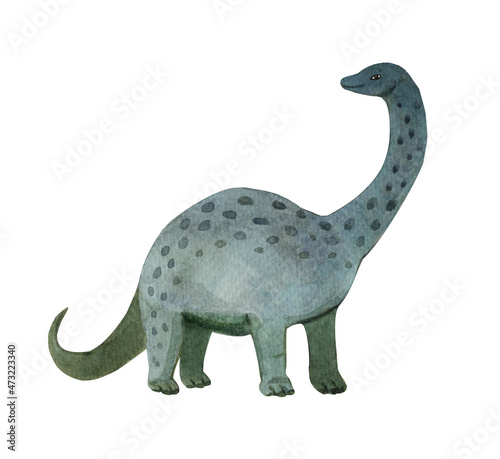 sauropod dinosaur,children's illustration, watercolor handmade © Дарья Артемова