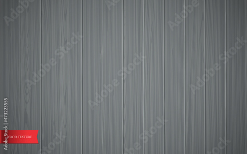 Vector wood texture. Grey wooden background, realistic wall, plank, table or floor surface