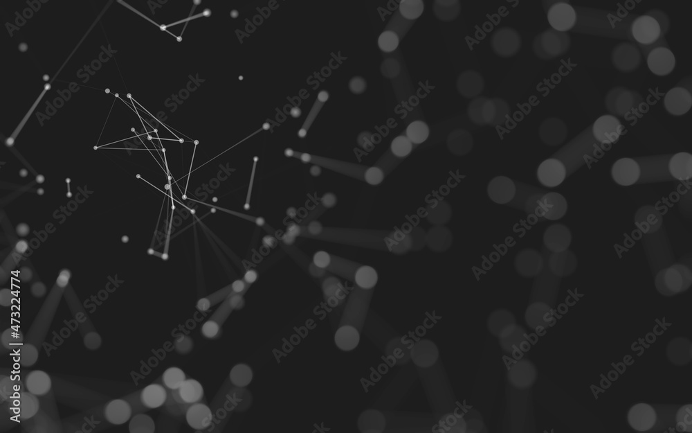 Abstract background. Molecules technology with polygonal shapes, connecting dots and lines. Connection structure. Big data visualization. Abstract background. Molecules technology with polygonal shapes, connecting dots and lines. Connection structure. Big data visualization.