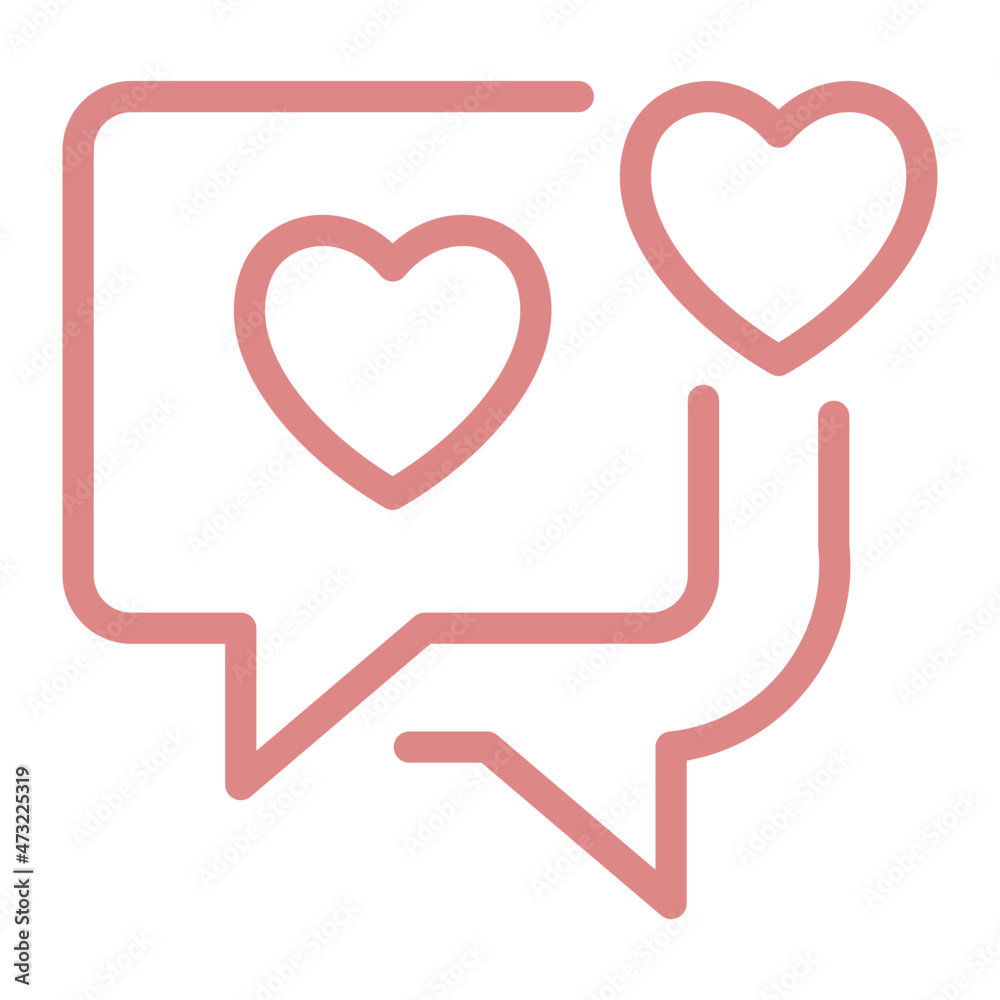 heart and chat icon with editable stroke