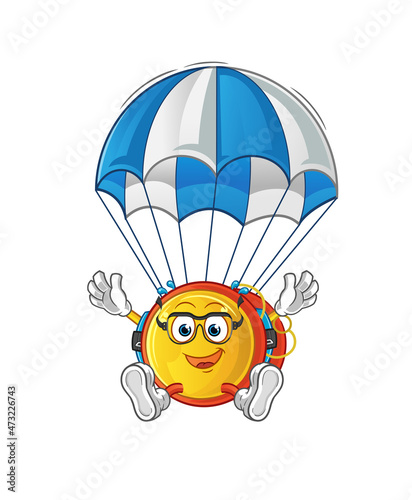 Fototapeta Naklejka Na Ścianę i Meble -  yoyo skydiving character. cartoon mascot vector