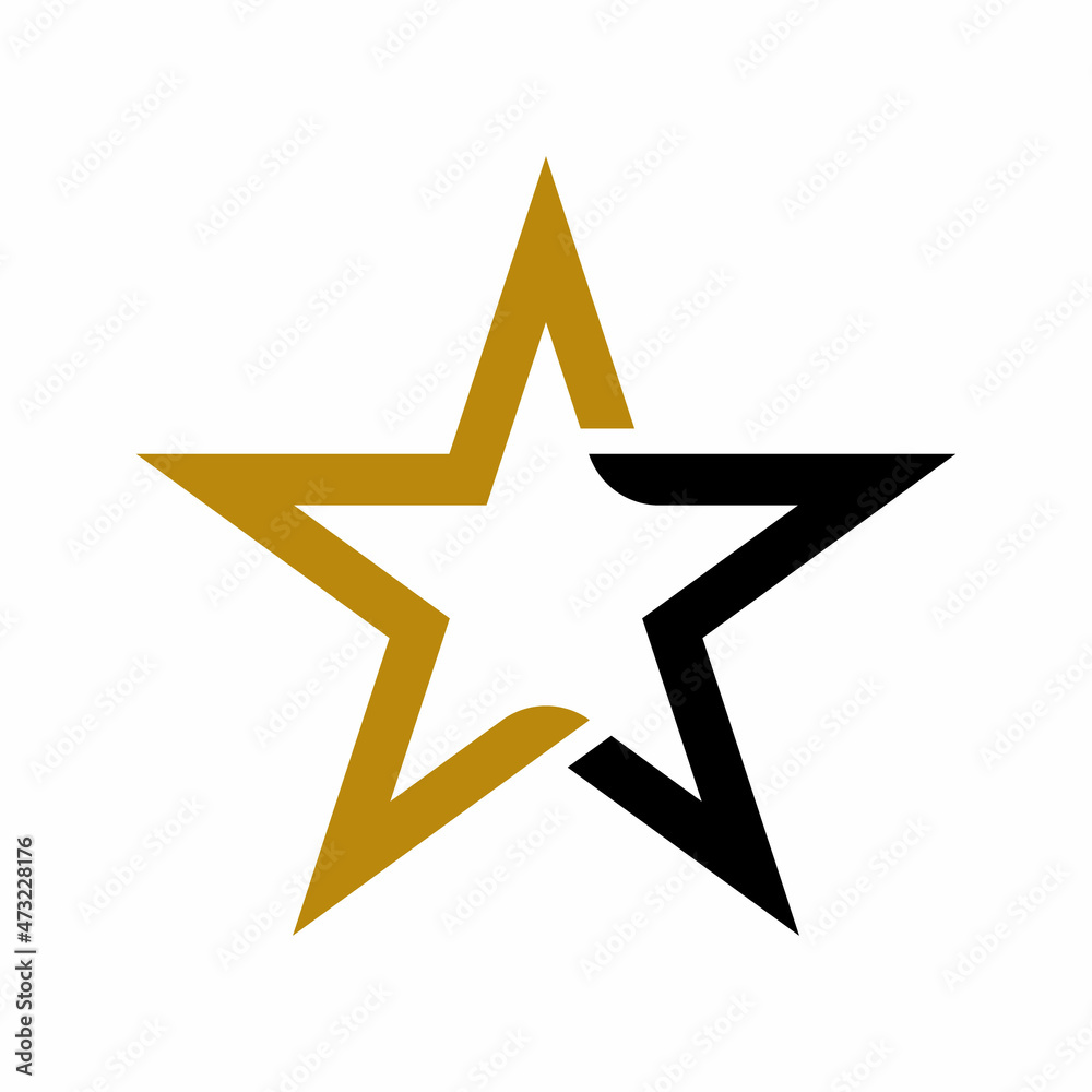 Fototapeta premium golden star logo icon vector