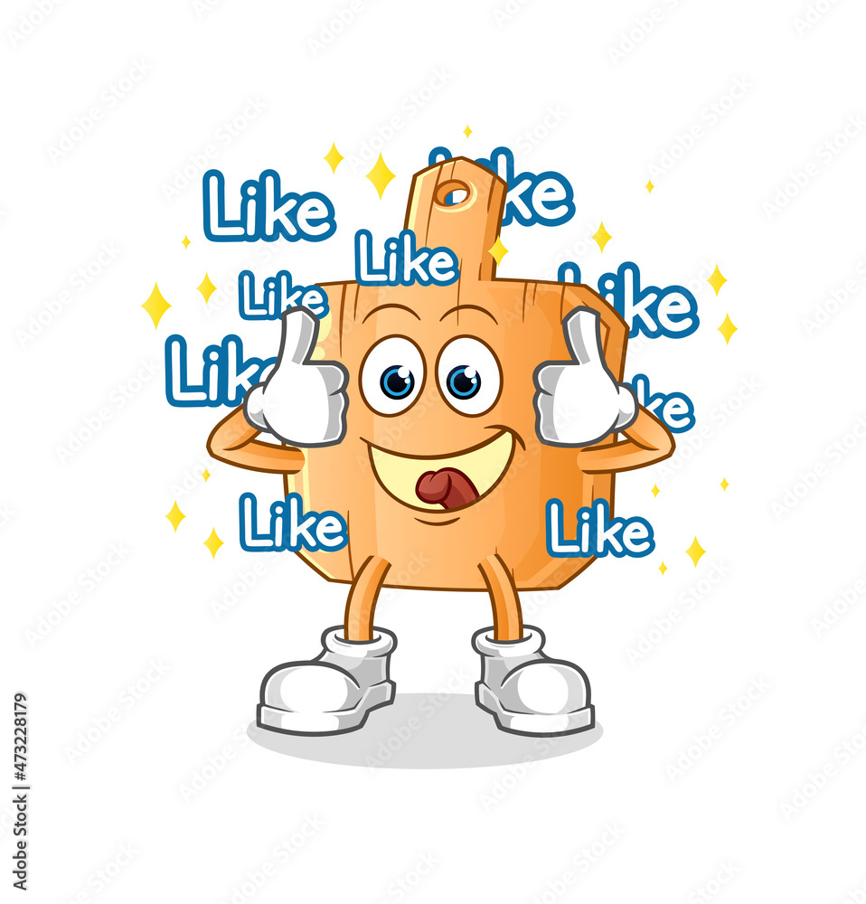 wooden placemat give lots of likes. cartoon vector