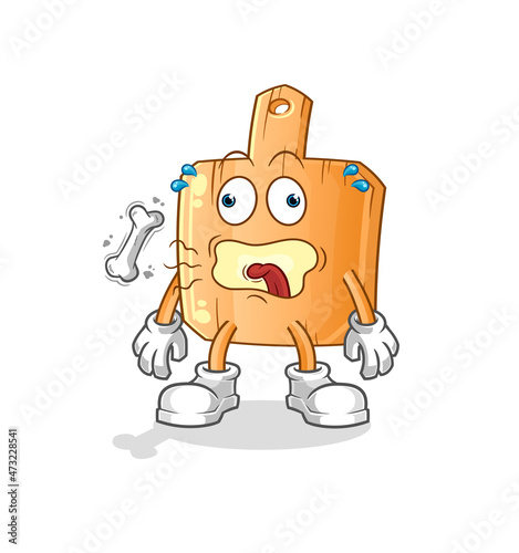 wooden placemat burp mascot. cartoon vector