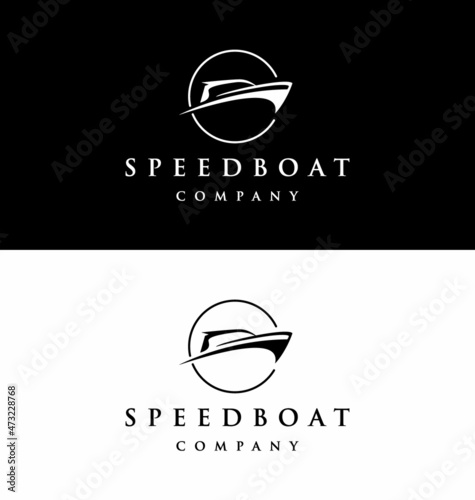 Luxury and minimalist boat logo template