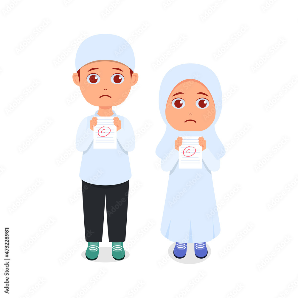cute girl and boy look sad with the values ​​held