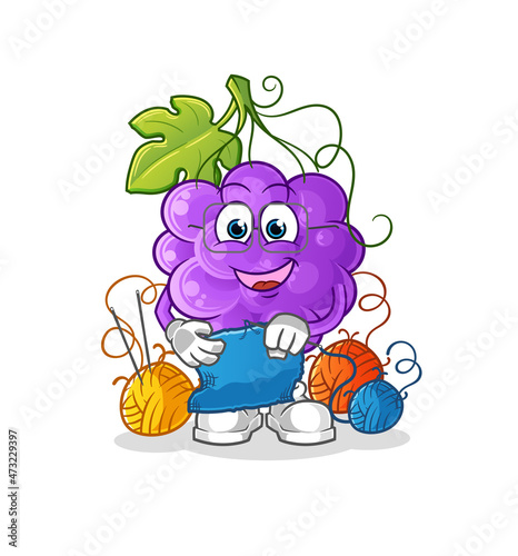 grape tailor mascot. cartoon vector