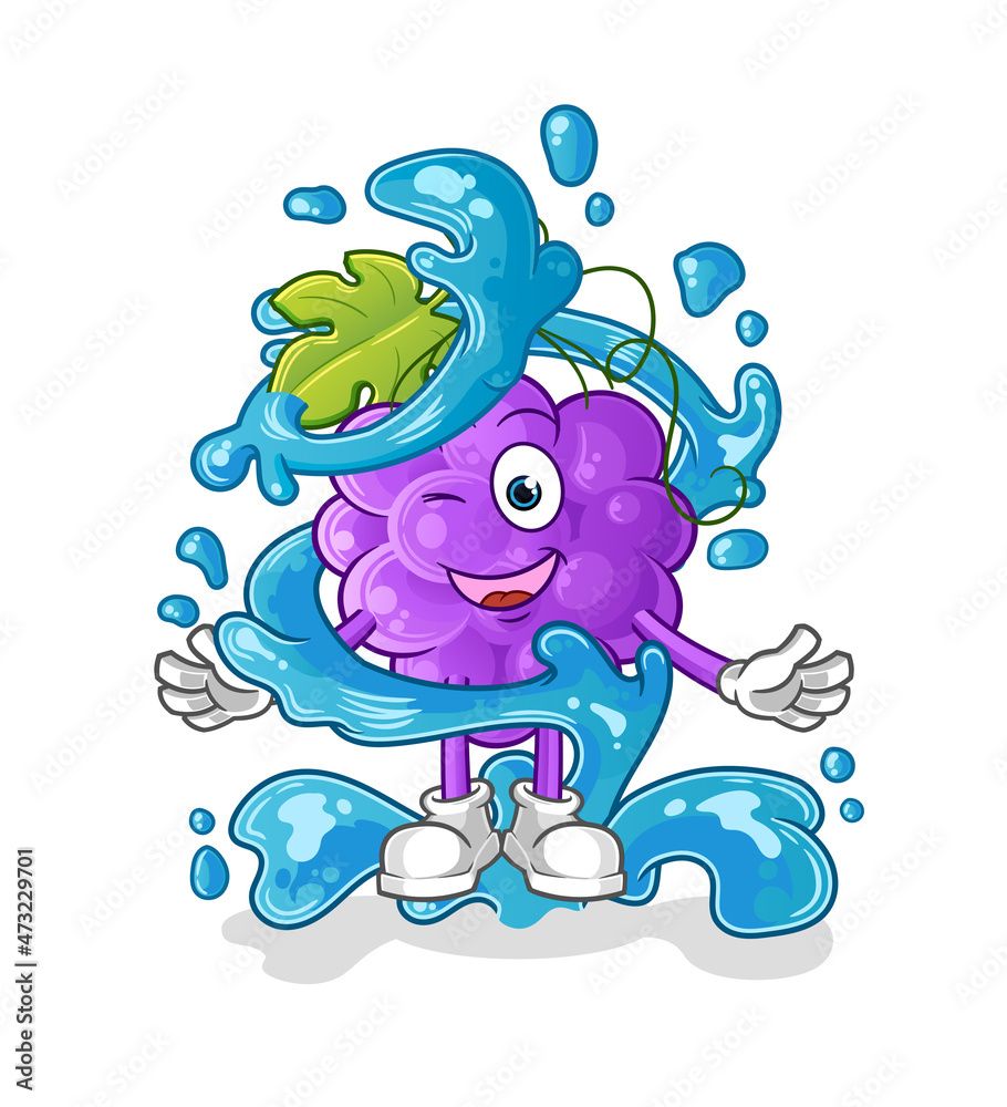 grape fresh with water mascot. cartoon vector grape fresh with water mascot. cartoon vector