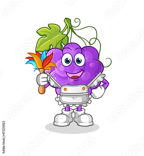 grape maid mascot. cartoon vector
