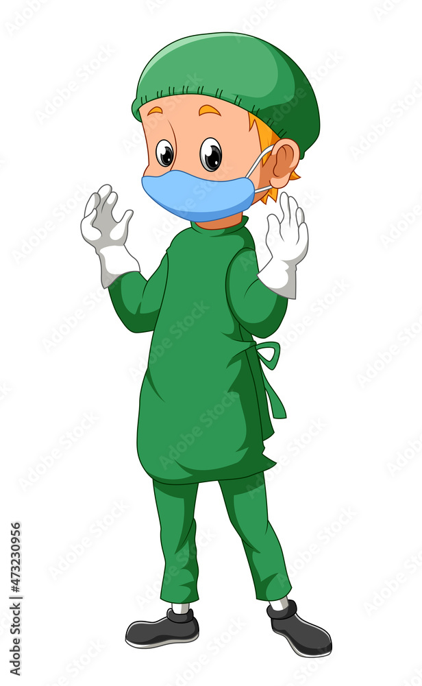 The medical boy with the surgery costume The medical boy with the surgery costume