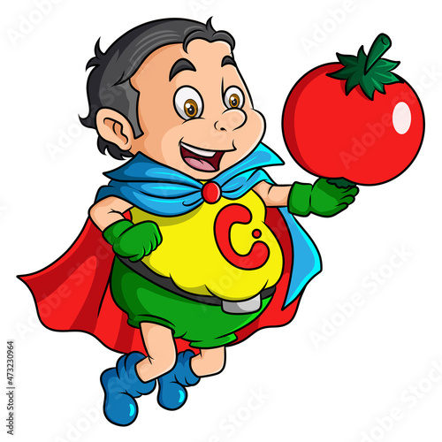 The vegetable superhero with the tomato