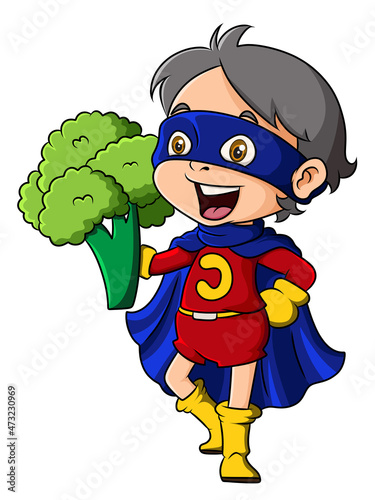 The vegetable superhero girl with the broccoli