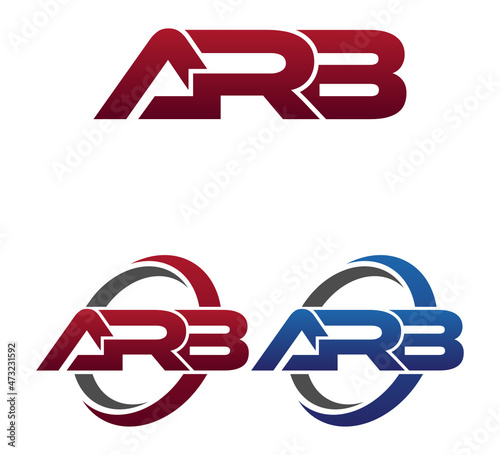 Modern 3 Letters Initial logo Vector Swoosh Red Blue ARB