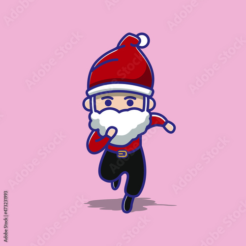 skinny santa running for christmas