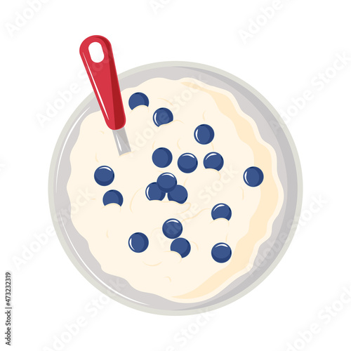 breakfast oatmeal and fruits