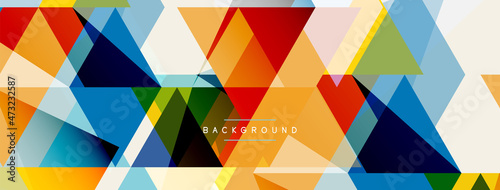 Color triangles composition, geometric abstract background. Techno or business concept, pattern for wallpaper, banner, background, landing page