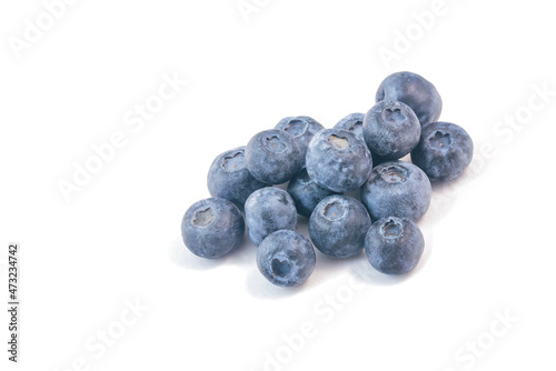 Ripe fresh juicy blueberry on an isolated white background, healthy food. 