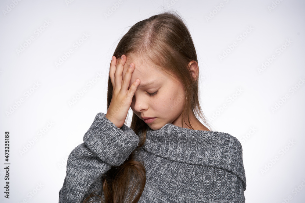 girl in sweater temperature health problems light background girl in sweater temperature health problems light background