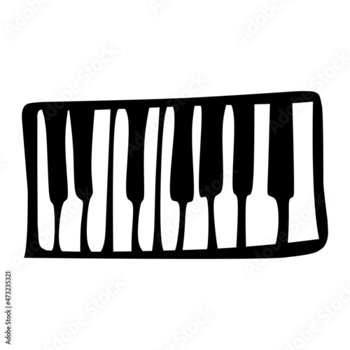 piano of party hand drawn illustration