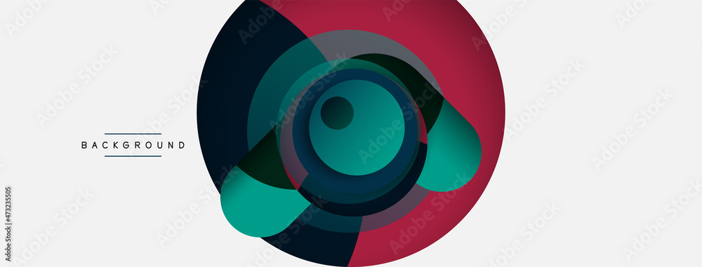 Creative geometric wallpaper. Minimal abstract background. Circles composition vector illustration for wallpaper banner background or landing page