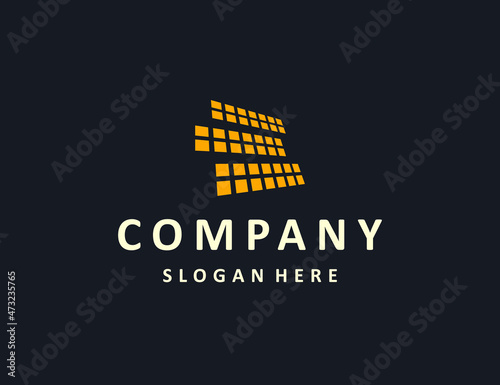 Solar panel logo template Initial letter E logo