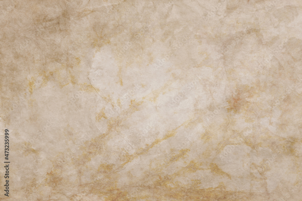 old brown background with antique grunge paper texture or marble stone wall texture with distressed faded cracks in beige tan color