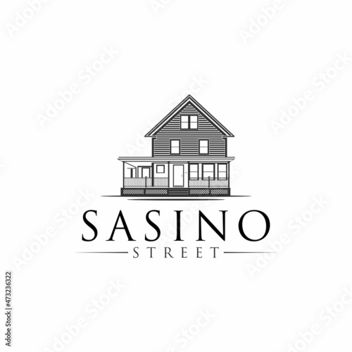 Vintage House Street Symbol Logo design