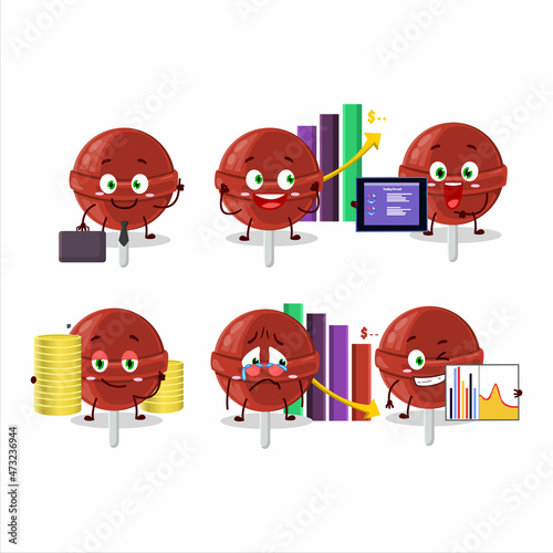 Sweet strawberry lollipop character designs as a trader investment mascot