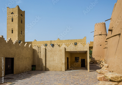 View inside of The Masmak Fort  1865   a clay and mudbrick fort in Riyadh  Saudi Arabia. It played an integral role in the Unification of Saudi Arabia  converted into a museum in 1995