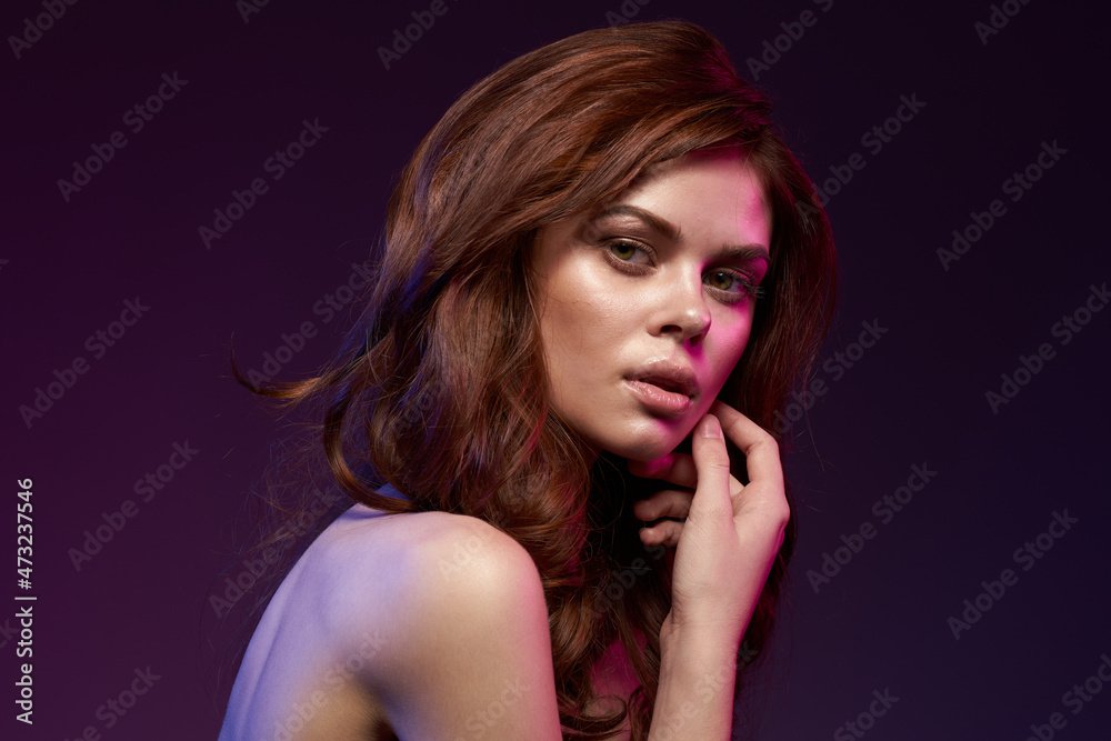 portrait of a woman fun posing studio fashion hairstyle cropped view portrait of a woman fun posing studio fashion hairstyle cropped view