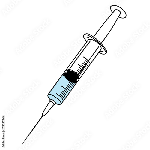 Syringe illustration (white background, vector, cut out)