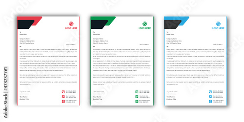 Creative Minimal Modern and Clean Business Letterhead Design Template A4 Size