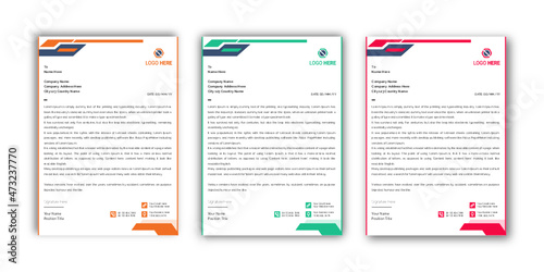 Creative Minimal Modern and Clean Business Letterhead Design Template A4 Size